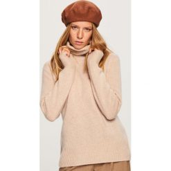 Kaszmirowy sweter - Beżowy. Brązowe swetry damskie Reserved, z kaszmiru. Za 349.99 zł.