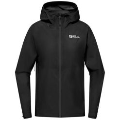 Kurtka przeciwdeszczowa damska Jack Wolfskin Prelight 2.5L LT. Czarne kurtki damskie Jack Wolfskin, l, bez wzorów, bez kaptura, trekkingowe. Za 589.99 zł.