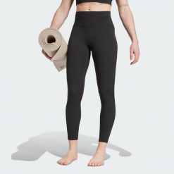 Legginsy adidas All Me Rib 7/8. Czarne legginsy sportowe damskie Adidas, bez wzorów, z podwyższonym stanem, na jogę i pilates. Za 279.00 zł.