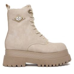 Botki REPLAY. Brązowe botki damskie Replay, bez obcasa, na płaskiej podeszwie, bez zapięcia. Za 619.99 zł.