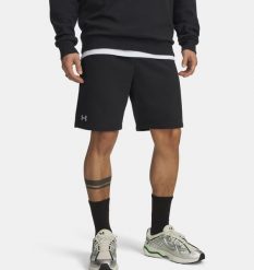 Under Armour UA RIVAL FLEECE SHORTS Szorty męskie. Czarne szorty męskie Under Armour, m, bez wzorów, z bawełny. W wyprzedaży za 139.99 zł.