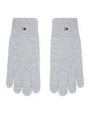 Tommy Hilfiger Rękawiczki Damskie Flag AW0AW19131 Szary jasny. Szare czapki i kapelusze damskie Tommy Hilfiger, bez wzorów, z bawełny. Za 169.99 zł.