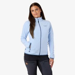 Bluza polarowa turystyka damska Swedemount Stryn Fleece szybkoschnąca. Niebieskie bluzy damskie SWEDEMOUNT, bez wzorów, z polaru, bez kaptura, narciarskie. Za 125.00 zł.