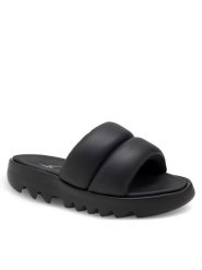 Reebok Klapki Cardi Slide HP2217 Czarny. Czarne klapki damskie Reebok, bez wzorów, ze skóry, bez obcasa. Za 159.99 zł.