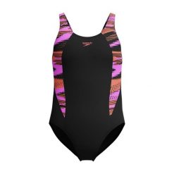 Strój kąpielowy dla dziewczynki Speedo Hyperboom Splice Muscleback. Czerwone stroje kąpielowe dla dziewczynek Speedo, bez wzorów, z materiału. Za 139.99 zł.