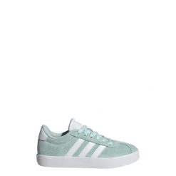 Buty VL Court 3.0. Białe obuwie sportowe damskie Adidas, bez wzorów, z zamszu, trekkingowe. Za 229.00 zł.