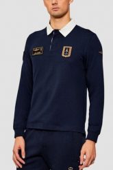 AERONAUTICA MILITARE Granatowy bawełniany męski longsleeve polo, Rozmiar XL. Niebieskie koszulki polo męskie Aeronautica Militare, m, bez wzorów, z bawełny, bez kołnierzyka, bez ramiączek. W wyprzedaży za 398.99 zł.