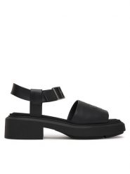 Calvin Klein Sandały Chunky Sandal Lth Mg HW0HW03131 Czarny. Czarne sandały damskie Calvin Klein, bez wzorów, ze skóry, bez obcasa, na płaskiej podeszwie, bez zapięcia. Za 489.99 zł.