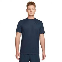 Koszulka treningowa męska Nike DX0989415. Niebieskie koszulki sportowe męskie Nike, m, bez wzorów, z dzianiny, bez kołnierzyka, bez ramiączek, do biegania, dri-fit (nike). Za 89.00 zł.