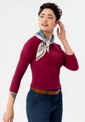 Longsleeve w prążek L-NEVRA. T-shirty damskie Volcano, l, bez wzorów, z bawełny, klasyczne, bez kołnierzyka. Za 69.99 zł.