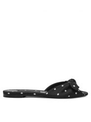 Dolce&Gabbana Klapki CQ0620 AV885 Czarny. Czarne klapki damskie Dolce&Gabbana, bez wzorów, z materiału, bez obcasa. W wyprzedaży za 2,059.00 zł.