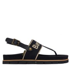 Sandały Barbour. Czarne sandały damskie Barbour, bez wzorów, bez obcasa, na płaskiej podeszwie, bez zapięcia. Za 659.99 zł.