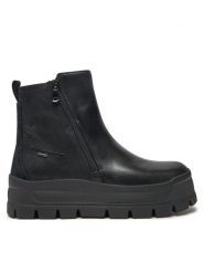 Geox Botki Spherica EC7 D46WSG 04322 C9999 Czarny. Czarne botki damskie Geox, ze skóry, bez obcasa, na płaskiej podeszwie, bez zapięcia. Za 639.99 zł.