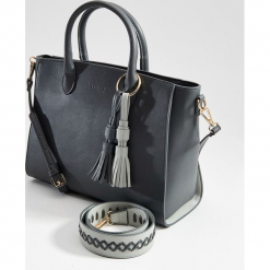 Torebka city bag z chwostami - Szary. Szare torebki do ręki damskie Mohito. Za 139.99 zł.