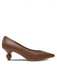 Weekend Max Mara Czółenka Renza 24255260346 Brązowy. Brązowe czółenka damskie Weekend Max Mara, bez wzorów, ze skóry, bez obcasa, bez zapięcia. Za 1,649.00 zł.