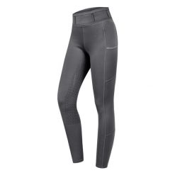Dziewczęce legginsy jeździeckie z pełną przyczepnością ELT Ella Glam. Szare legginsy dla dziewczynek ELT, bez wzorów. Za 311.50 zł.