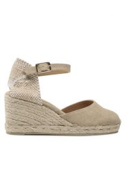 Castañer Espadryle Carol/6/002 021655-2017 Beżowy. Brązowe sandały damskie Castañer, bez wzorów, z materiału, bez obcasa, bez zapięcia. Za 279.99 zł.