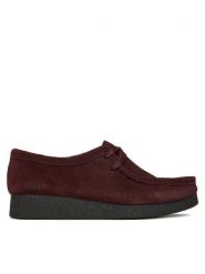 Clarks Półbuty WallabeeEVOSh 26184611 Bordowy. Czerwone półbuty damskie Clarks, bez wzorów, ze skóry, bez obcasa, na płaskiej podeszwie, bez zapięcia. Za 529.99 zł.