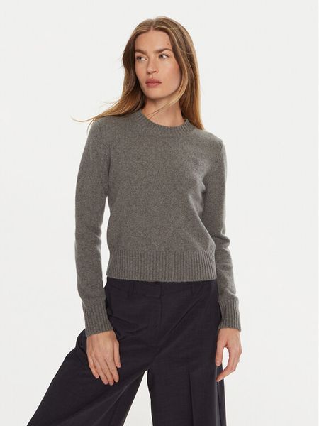 AMI Paris Sweter FKS057005 Szary Regular Fit. Szare swetry damskie AMI PARIS, m, bez wzorów, z kaszmiru, bez kołnierzyka, bez ramiączek, bez kaptura. Za 1,599.00 zł.