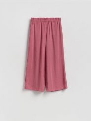 Spodnie z modalem - jasnofioletowy. Fioletowe spodnie materiałowe damskie Reserved, l, bez wzorów, z tkaniny. Za 119.99 zł.