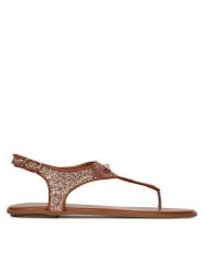 DeeZee Sandały E9088-1A Brązowy. Brązowe sandały damskie DeeZee, bez wzorów, z materiału, bez obcasa, na płaskiej podeszwie, bez zapięcia. Za 83.99 zł.