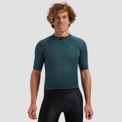 Koszulka rowerowa męska Rogelli Essential II. Niebieskie buty sportowe męskie Rogelli, l, bez wzorów, bez kołnierzyka, bez ramiączek, rowerowe. Za 226.99 zł.