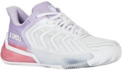 Tennis shoes for ladies K-SWISS ULTRASHOT 4 CLAY white/orchid petal EU38. Białe obuwie sportowe damskie K-SWISS, bez wzorów. Za 705.96 zł.