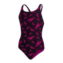 Strój kąpielowy Speedo Boom Logo Medalist junior. Czarne stroje kąpielowe dla dziewczynek Speedo, bez wzorów. Za 149.99 zł.