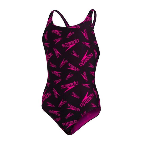 Strój kąpielowy Speedo Boom Logo Medalist junior. Czarne stroje kąpielowe dla dziewczynek Speedo, bez wzorów, z materiału. Za 149.99 zł.