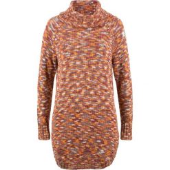 Sweter z szerokim golfem bonprix czerwony kasztanowy melanż. Swetry damskie bonprix. Za 54.99 zł.