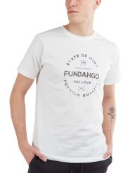 T-shirt męski Fundango Basic - T Logo-4 krótki rękaw. Białe t-shirty męskie Fundango, l, bez wzorów, z bawełny, sportowe, bez kołnierzyka. Za 99.00 zł.