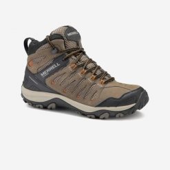 Buty turystyczne męskie Crosslander Mid wodoodporne. Brązowe trekkingi męskie Merrell, na jesień, trekkingowe. Za 469.99 zł.