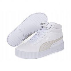 Buty Sportowe Damskie Puma Carina Mid. Białe obuwie sportowe damskie Puma, bez wzorów, z gumy, trekkingowe. Za 289.00 zł.