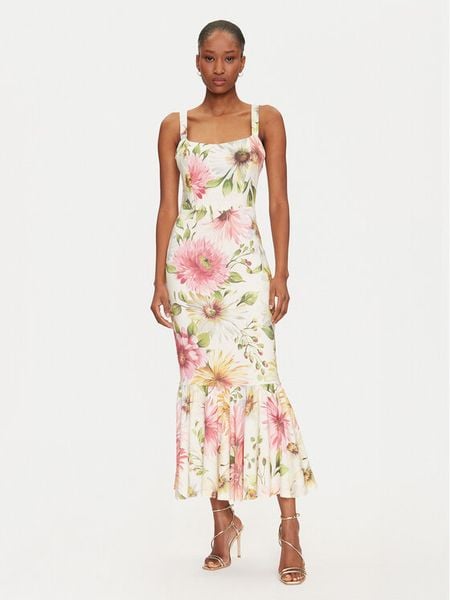 Guess Sukienka koktajlowa W5GK20 WH4S2 Kolorowy Slim Fit. Sukienki damskie Guess, s, z aplikacjami, z wiskozy, wizytowe, bez kołnierzyka, bez ramiączek. Za 399.99 zł.