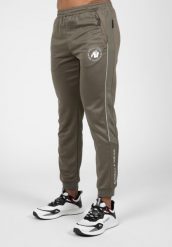 Broxton Track Spodnie - zielony. Zielone spodnie sportowe męskie GORILLA WEAR, l, bez wzorów, z poliesteru, na fitness i siłownię. Za 245.00 zł.