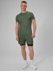 4F Spodenki treningowe szybkoschnące męskie - khaki XXL. Brązowe krótkie spodenki sportowe męskie 4f, m, bez wzorów, na fitness i siłownię. Za 169.99 zł.