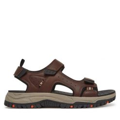 Sandały Skechers. Brązowe sandały męskie Skechers, bez zapięcia. Za 199.99 zł.