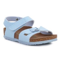 Sandały Birkenstock Colorado Kids 1021687 Light Blue niebieskie. Niebieskie sandały dziewczęce z materiału, bez zapięcia. Za 367.32 zł.