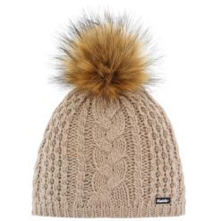 Czapka Afra Lux damska zimowa z pomponem z polaru, ciepła wełna merynosowa. Białe czapki i kapelusze damskie Eisbar, na zimę, bez wzorów, z polaru, sportowe. Za 199.99 zł.