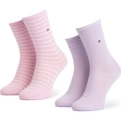 Zestaw 2 par wysokich skarpet damskich TOMMY HILFIGER - 443015001 Pink Combo 174. Skarpety damskie marki Tommy Hilfiger. Za 49.99 zł.