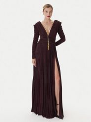 Elisabetta Franchi Sukienka wieczorowa AB-R40-57E2-V850 Bordowy Regular Fit. Czerwone sukienki damskie Elisabetta Franchi, bez wzorów, z wiskozy, wizytowe, bez kołnierzyka, bez ramiączek. Za 3,659.00 zł.