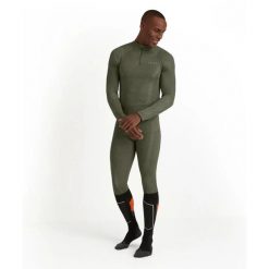 Legginsy Falke Wool-Tech. Zielone legginsy sportowe męskie Falke, l, bez wzorów, z dzianiny, długie. Za 435.20 zł.