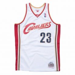 Koszulka Mitchell&Ness NBA LeBron James - SMJYCP19209-CCAWHIT03LJA. Białe koszulki sportowe męskie Mitchell & Ness, bez wzorów, bez kołnierzyka, bez ramiączek, do koszykówki. Za 458.85 zł.