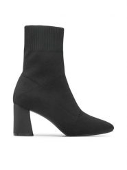 Jenny Fairy Botki WYL2727-1 Czarny. Czarne botki damskie Jenny Fairy, z materiału, bez obcasa, na słupku, bez zapięcia. Za 169.99 zł.