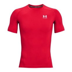 Koszulka sportowa z krótkim rękawem Czerwony. Czerwone koszulki sportowe damskie Under Armour, xl, bez wzorów, bez kołnierzyka, bez ramiączek. Za 204.50 zł.