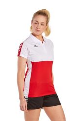 Damska koszulka polo Erima Six Wings. Białe koszulki sportowe damskie Erima, bez wzorów, z materiału, bez kołnierzyka, bez ramiączek, do piłki nożnej. Za 168.50 zł.