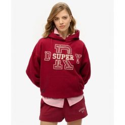 Kapitany sweatshirt z aplikacją dla kobiet Superdry Athletic Essentials. Brązowe t-shirty damskie Superdry., z aplikacjami, bez kołnierzyka. Za 325.75 zł.