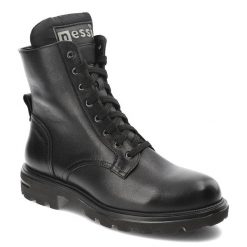 Czarne Botki Nessi Modne Obuwie Damskie. Czarne botki damskie Nessi, na wiosnę, ze skóry, eleganckie, bez obcasa, bez zapięcia. Za 449.00 zł.