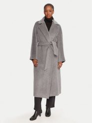 Weekend Max Mara Płaszcz wełniany Tempera 2525016082 Szary Regular Fit. Szare płaszcze damskie Weekend Max Mara, na zimę, bez wzorów, z wełny, bez kaptura. Za 3,599.00 zł.