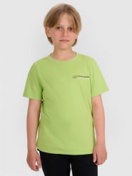 4F T-shirt regular z nadrukiem chłopięcy - zielony 134 (8-9 lat). Zielone t-shirty dla chłopców 4f, bez wzorów, z bawełny, bez ramiączek. W wyprzedaży za 39.99 zł.